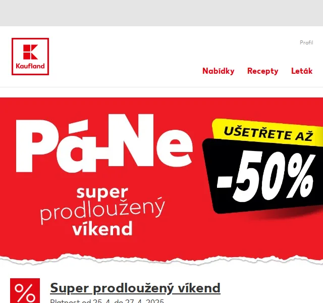 Kaufland: Mléko a brambůrky v akci – 42% sleva | duben 2025 | Nuslet.cz