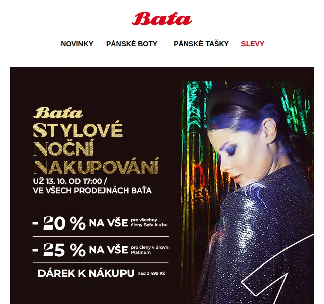 Baťa: Stylové noční nakupování – říjen 2026 | Nuslet.cz
