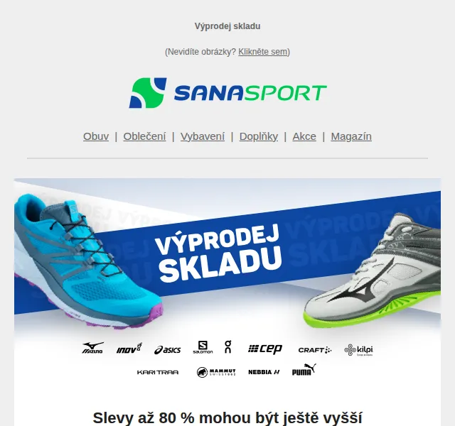 Sanasport: Výprodej skladu až 80 % + 10 % s kódem – červen 2022 | Nuslet.cz
