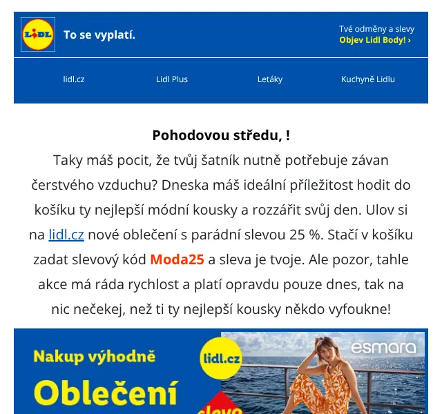 Lidl: Móda se slevou 25 % – červen 2026 | Nuslet.cz