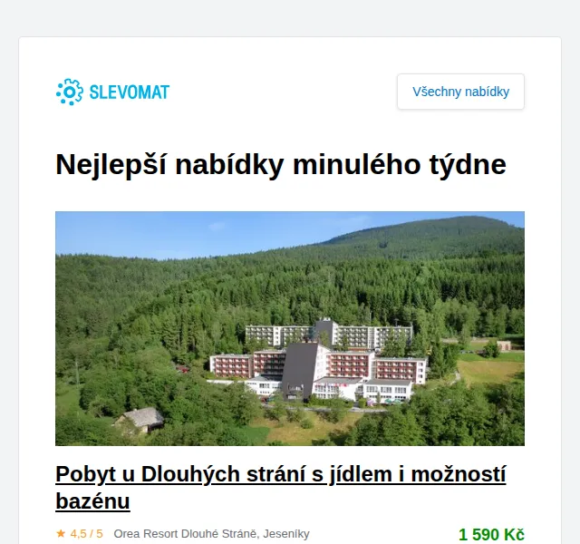 Slevomat: Pobyt v Jeseníkách u Dlouhých strání s polopenzí – červenec 2026 | Nuslet.cz