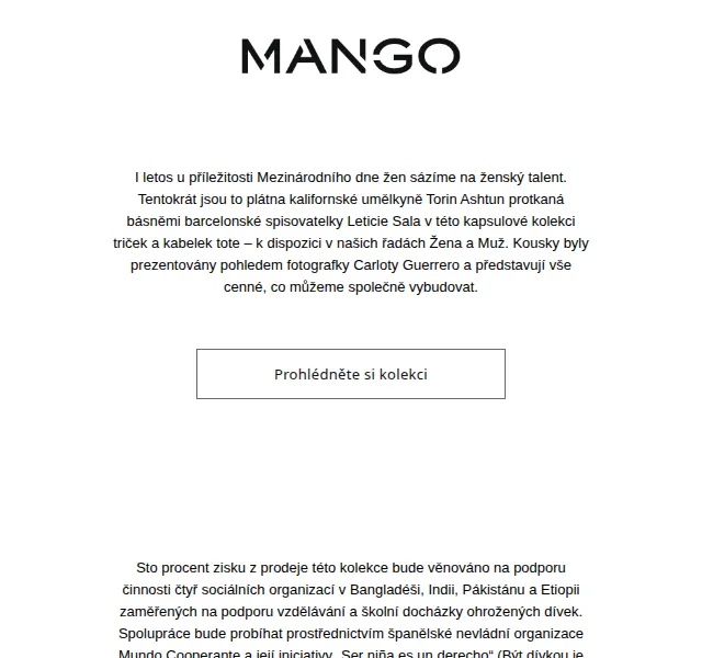 MANGO Home: Solidární kolekce pro Den žen – červen 2026 | Nuslet.cz
