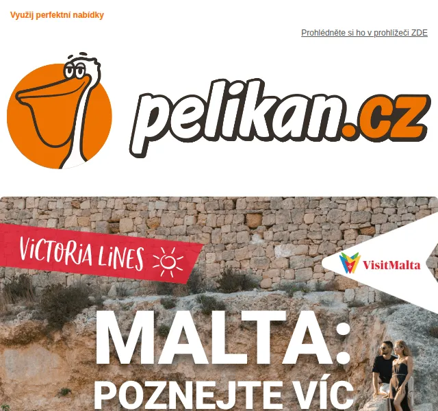 ✈ Pelikan.cz: Letní dovolená na Maltě – červen 2026 | Nuslet.cz