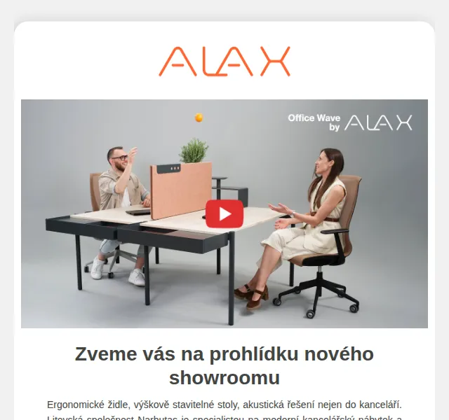 ALAX nábytek: Nový showroom Office Wave – červenec 2026 | Nuslet.cz