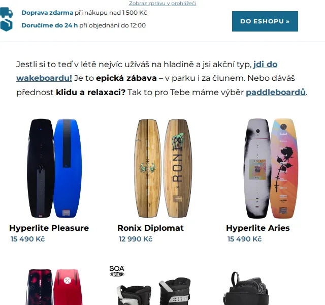 SNOWBOARD ZEZULA: Wakeboardy, paddleboardy a neopreny – červenec 2026 | Nuslet.cz
