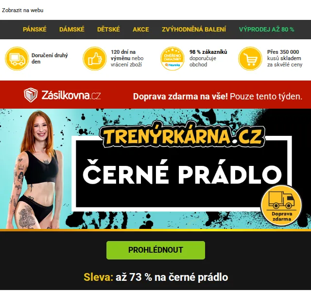 Trenýrkárna: Sleva až 73 % na černé prádlo – červenec 2026 | Nuslet.cz