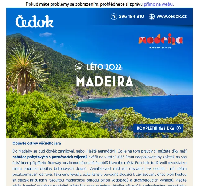 Čedok: Léto na Madeiře – červenec 2026 | Nuslet.cz