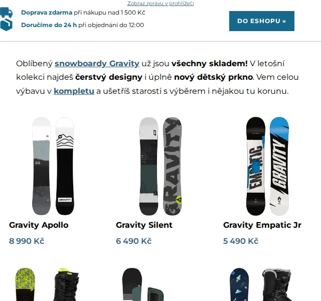 SNOWBOARD ZEZULA: Gravity kolekce 2024 – červenec 2026 | Nuslet.cz