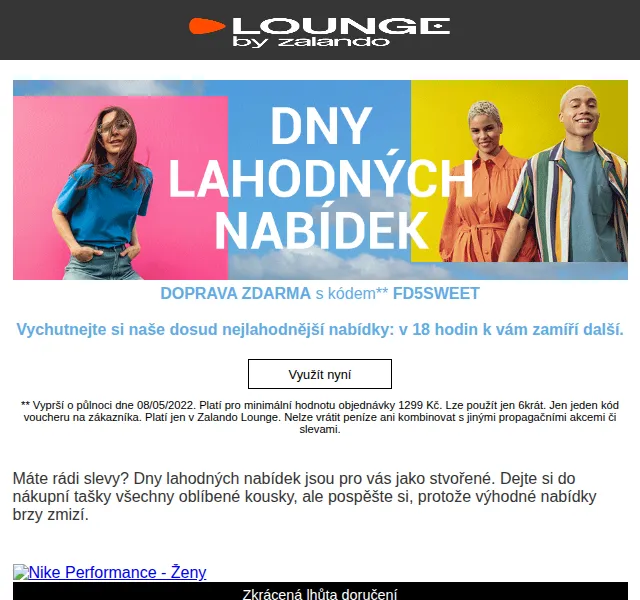 Lounge by Zalando: Nike Performance až -77% – červen 2026 | Nuslet.cz