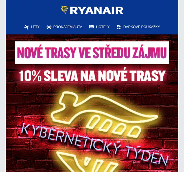 Ryanair: 10% sleva na nové trasy – červen 2026 | Nuslet.cz