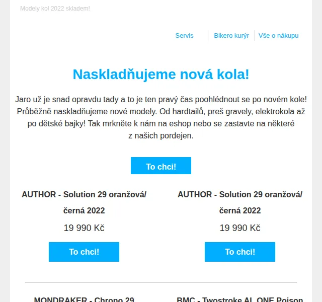 czbikero: Jarní kola skladem – červen 2026 | Nuslet.cz