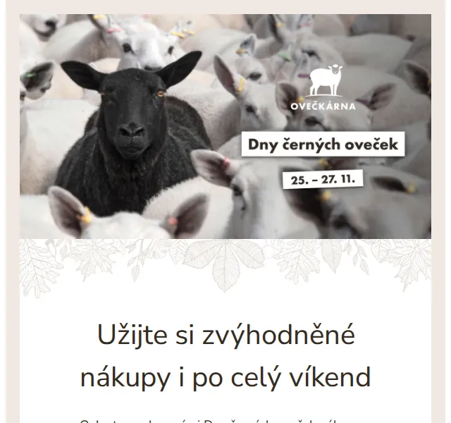 Ovečkárna: Dny černých oveček – sleva až 30 % – červen 2026 | Nuslet.cz