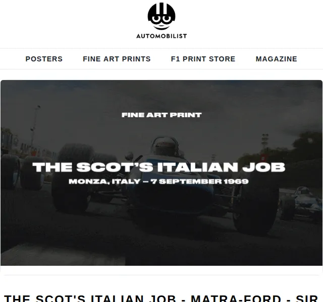 Automobilist: Fine Art Print Jackie Stewart – limitovaná edice | Nuslet.cz