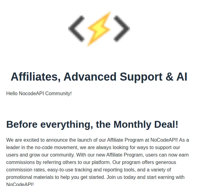 NoCodeAPI Marketing: affiliate program, AI a podpora – červenec 2026 | Nuslet.cz