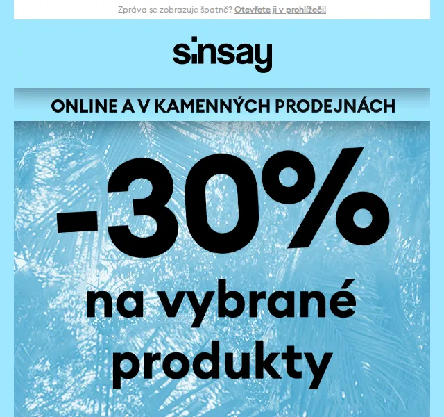 Sinsay: -30% na vybrané produkty – červenec 2026 | Nuslet.cz