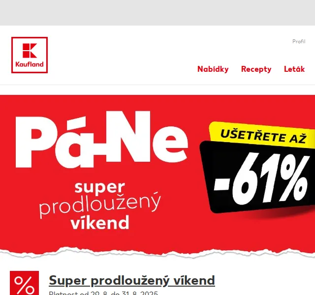 Kaufland: Hrozny, jogurt a čokoláda ve slevě až 61 % – srpen 2025 | Nuslet.cz