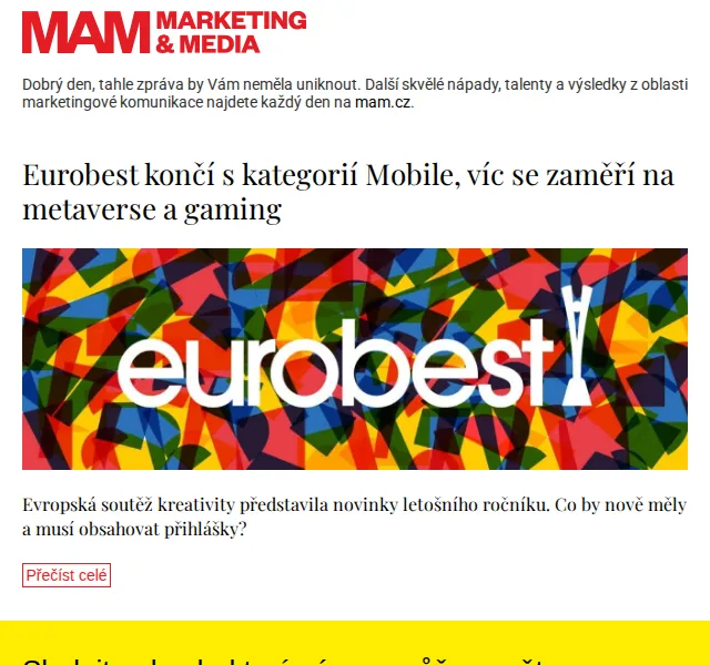 Marketing & Media: Eurobest zaměří na metaverse a gaming – červenec 2026 | Nuslet.cz
