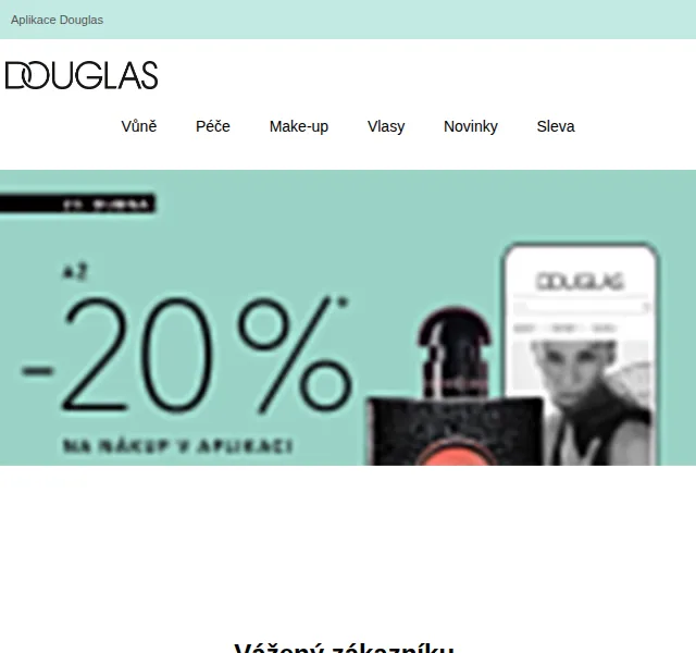 Douglas CZ: Sleva 20 % na celý nákup v aplikaci – červenec 2026 | Nuslet.cz