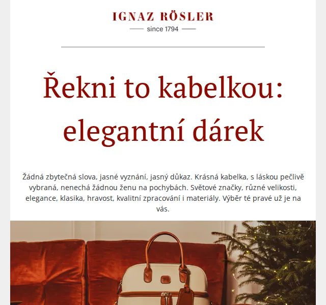 Ignazrosler.cz: elegantní kabelky Gondola, Asseni, Chaz – červenec 2026 | Nuslet.cz