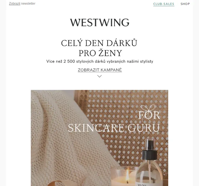 Westwing: Dárky pro ženy – slevy až 50 % – červenec 2026 | Nuslet.cz