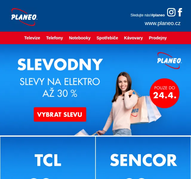 Planeo: Slevy až 30 % na elektroniku – červen 2026 | Nuslet.cz