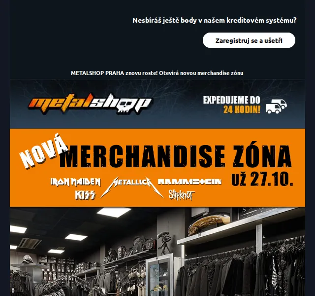 METALSHOP: Otevření Merchandise Zone s 10% slevou – říjen 2026 | Nuslet.cz