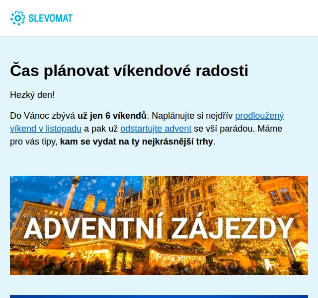 Slevomat: Adventní zájezdy již od 579 Kč – červenec 2026 | Nuslet.cz
