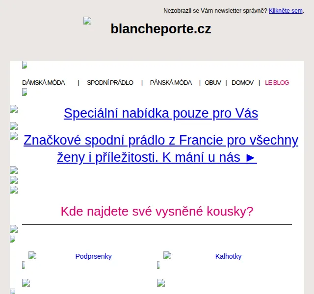 Blancheporte: Sleva na spodní prádlo – červen 2026 | Nuslet.cz
