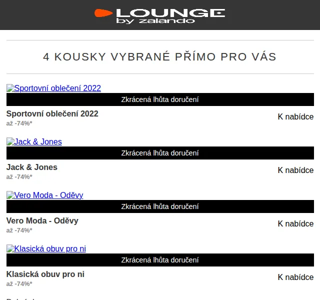 Lounge by Zalando: Jack & Jones, Vero Moda, Even&Odd – slevy až -75 % – červen 2026 | Nuslet.cz