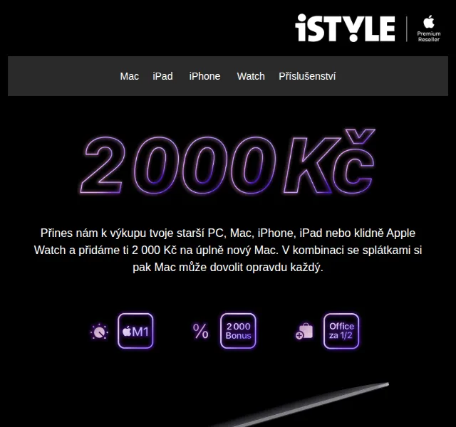 iSTYLE: 2 000 Kč na nový Mac při výkupu – červen 2026 | Nuslet.cz