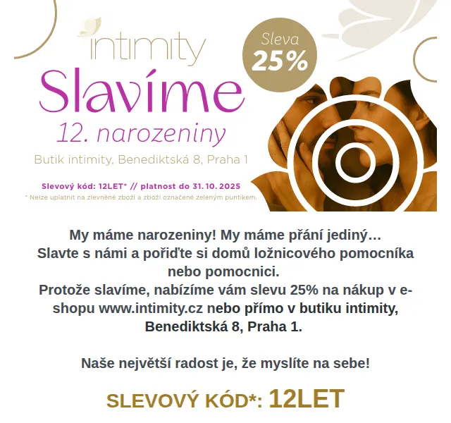 Intimity.cz: Sleva 25 % na nákup – červenec 2026 | Nuslet.cz