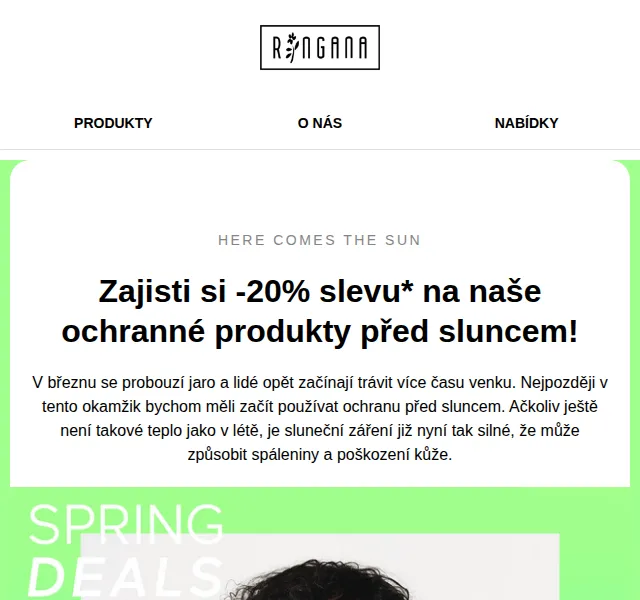 RINGANA: -20 % na FRESH sunscreen a FRESH sunscreen face – červenec 2026 | Nuslet.cz