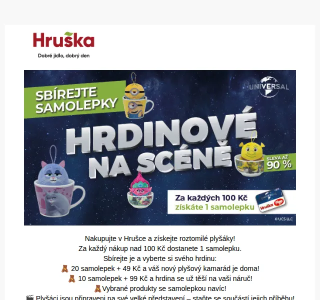 Hruška: Plyšáci na samolepky od 49 Kč – říjen 2025 | Nuslet.cz