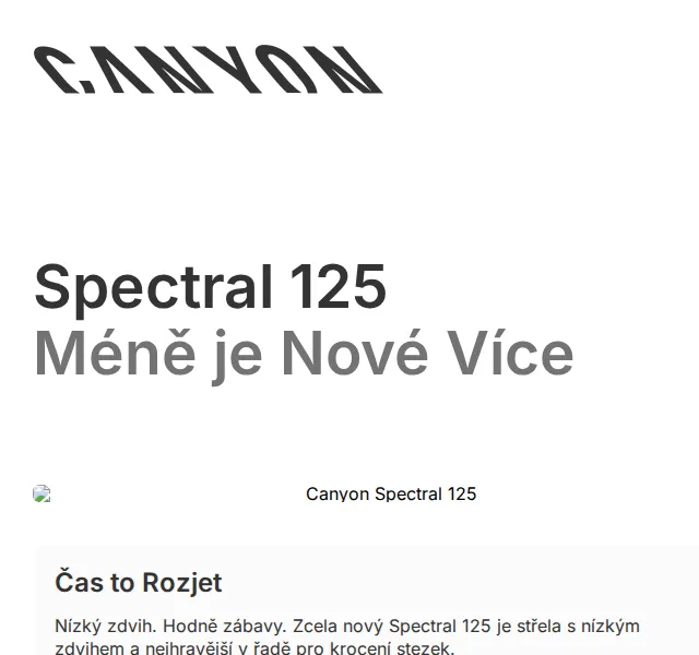 Canyon Bicycles: nové Spectral 125 – nejhravější kolo – červen 2026 | Nuslet.cz