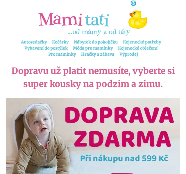 Mamitati.cz: Doprava ZDARMA – podzim/zima 2026 | Nuslet.cz