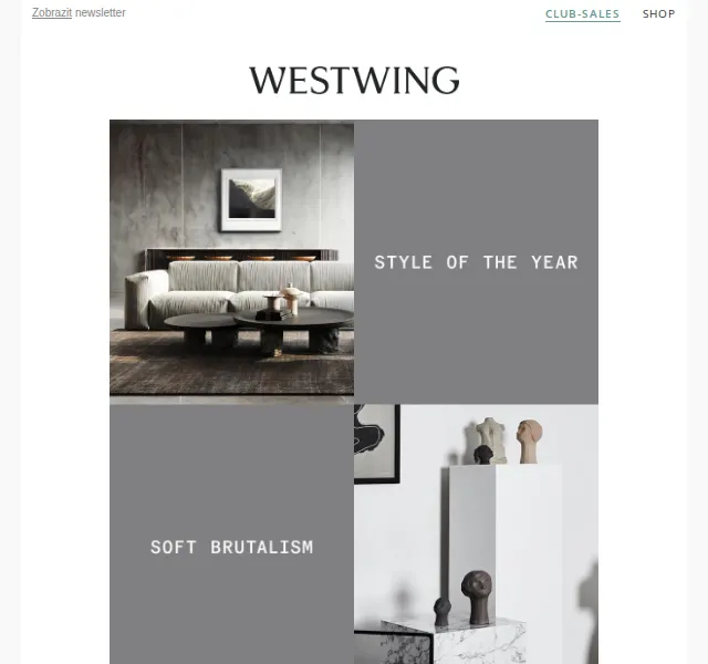 Westwing: Soft Brutalism trendy nábytek – červenec 2026 | Nuslet.cz
