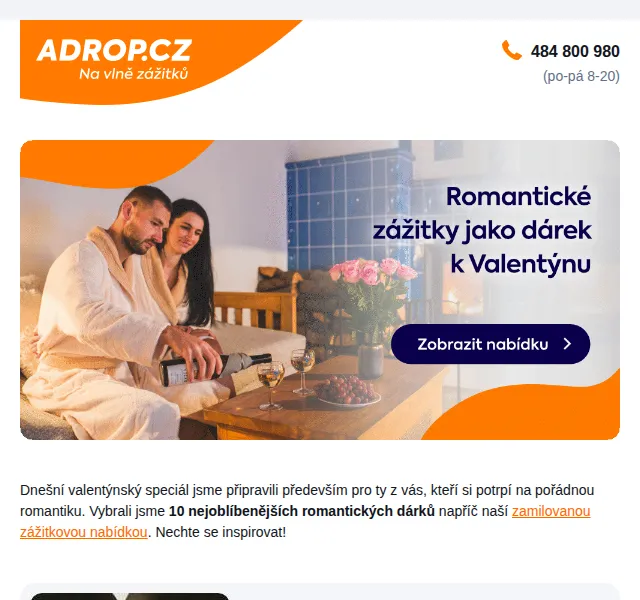Adrop: Romantické zážitky na Valentýna – červenec 2026 | Nuslet.cz