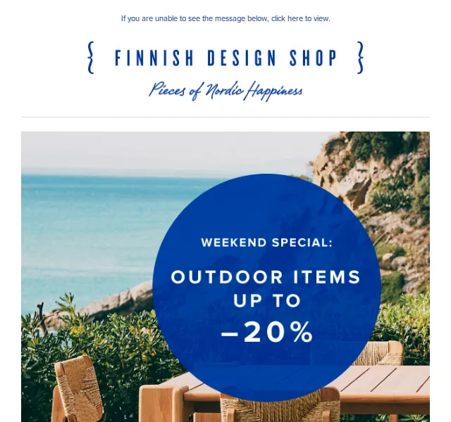 Finnish Design Shop: sleva až 20 % na zahradní nábytek – červenec 2026 | Nuslet.cz