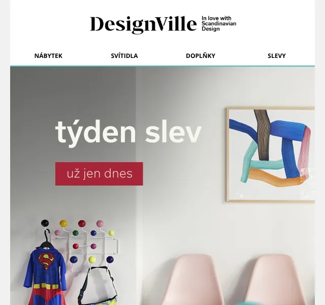 DesignVille: 20 % sleva na nábytek a svítidla – duben 2026