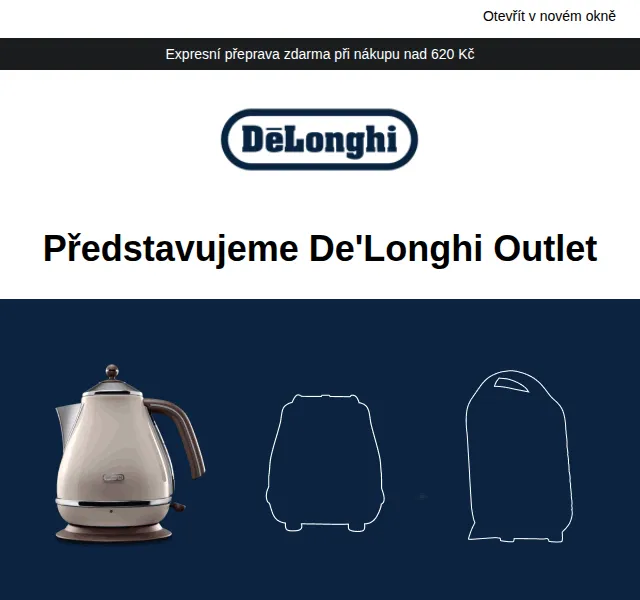 De'Longhi Outlet: sleva až 25 % – červenec 2026 | Nuslet.cz
