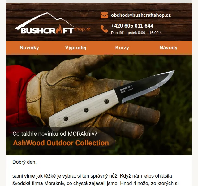 Bushcraftshop: Nová kolekce Morakniv Ash Wood se slevou 7 % – červen 2026 | Nuslet.cz