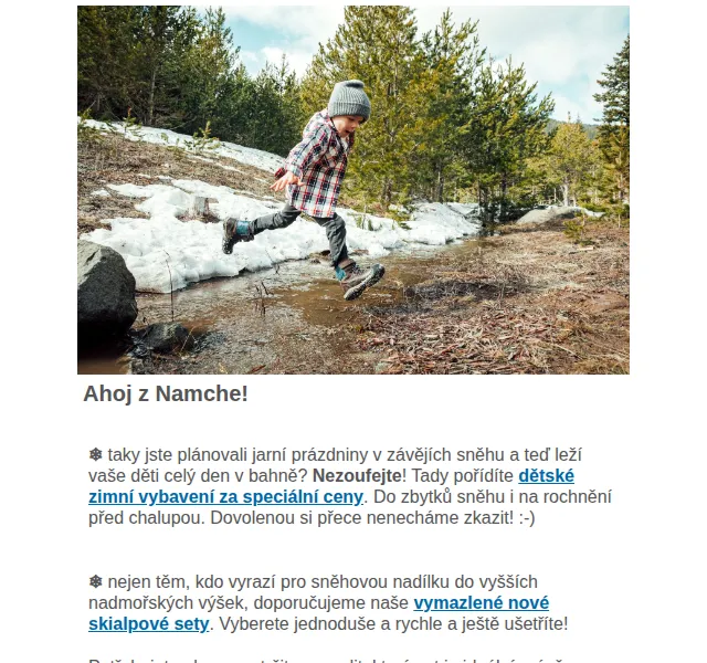 Namche: Dětské zimní vybavení a skialpinistické sety – červen 2026 | Nuslet.cz