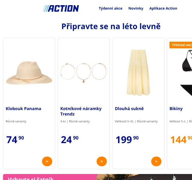 Action: Letní móda, péče a doplňky – iunie 2026 | Nuslet.cz