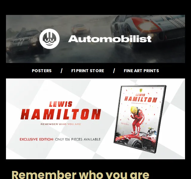 Automobilist: Lewis Hamilton Barcelona 2026 Poster – červen 2026