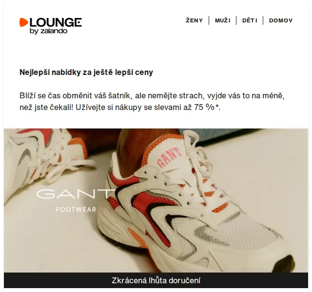 Lounge by Zalando: GANT, Vans, Versace Jeans Couture – slevy až 75 % – červenec 2026 | Nuslet.cz