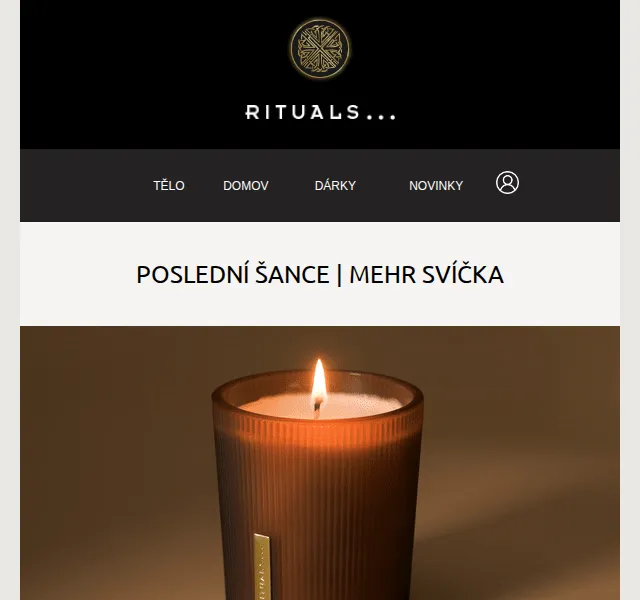 Rituals: svíčka The Ritual of Mehr zdarma při nákupu od 2 400 Kč – červenec 2026 | Nuslet.cz