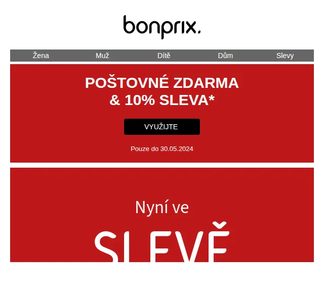 Bonprix: 10% sleva a poštovné ZDARMA – červenec 2026 | Nuslet.cz