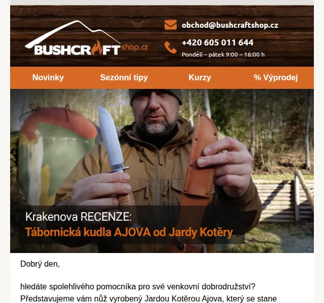 Bushcraftshop: Nůž KKnives Ajova 4 890 Kč – červenec 2026 | Nuslet.cz