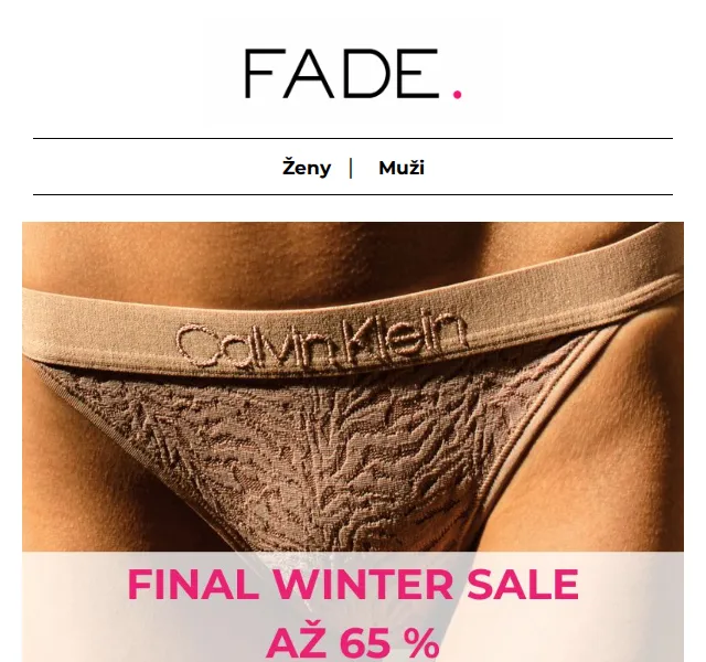Fade: Calvin Klein sleva až 65 % – červenec 2026 | Nuslet.cz