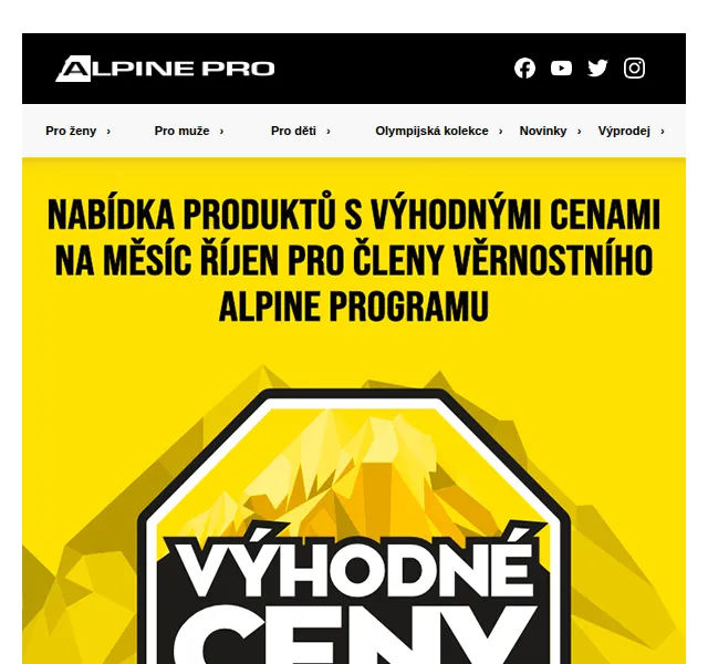 ALPINE PRO: Speciální nabídka pro členy věrnostního programu – říjen 2026 | Nuslet.cz